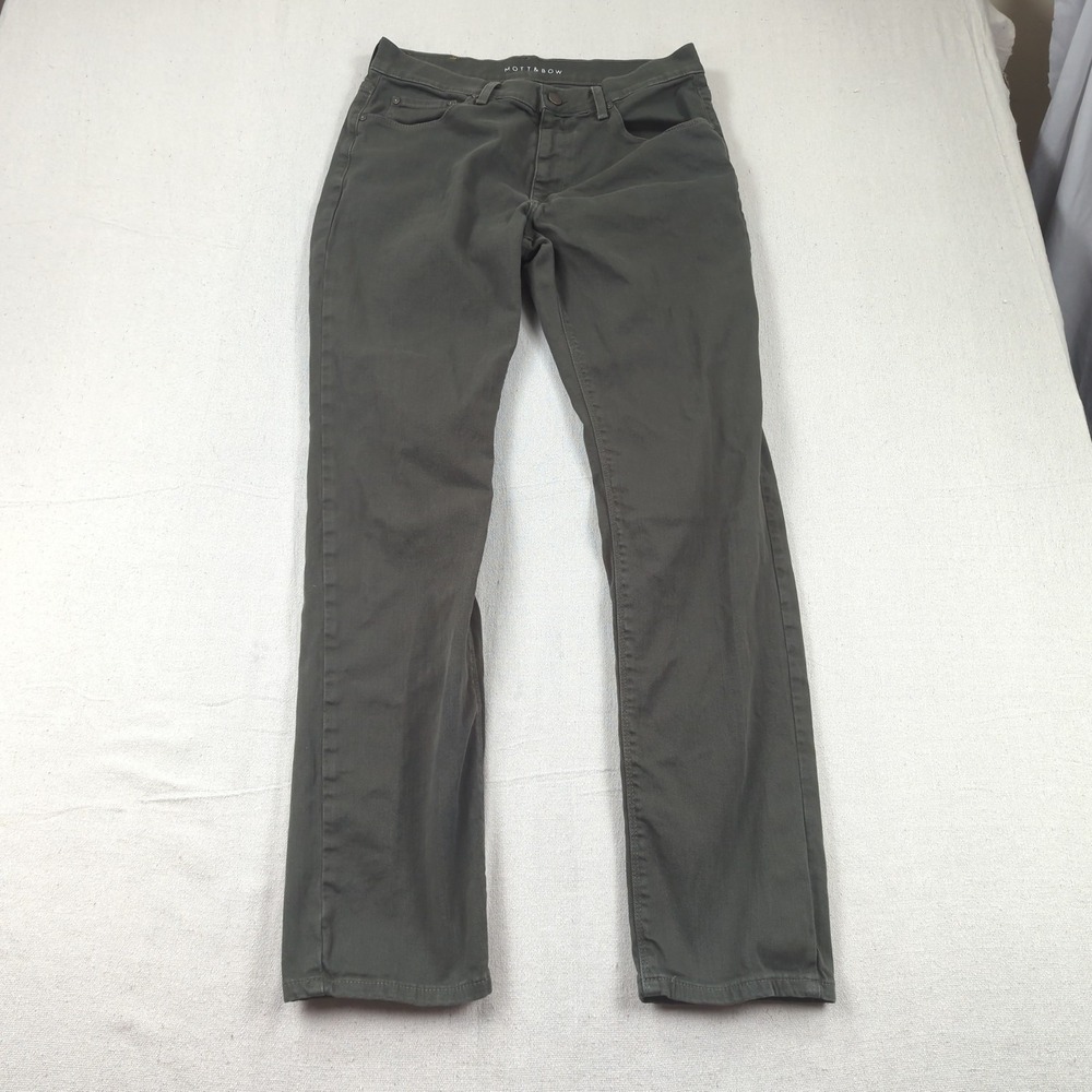 Mott & Bow Jeans Mens 33x32 Brown Slim Stretch Casual Preppy
